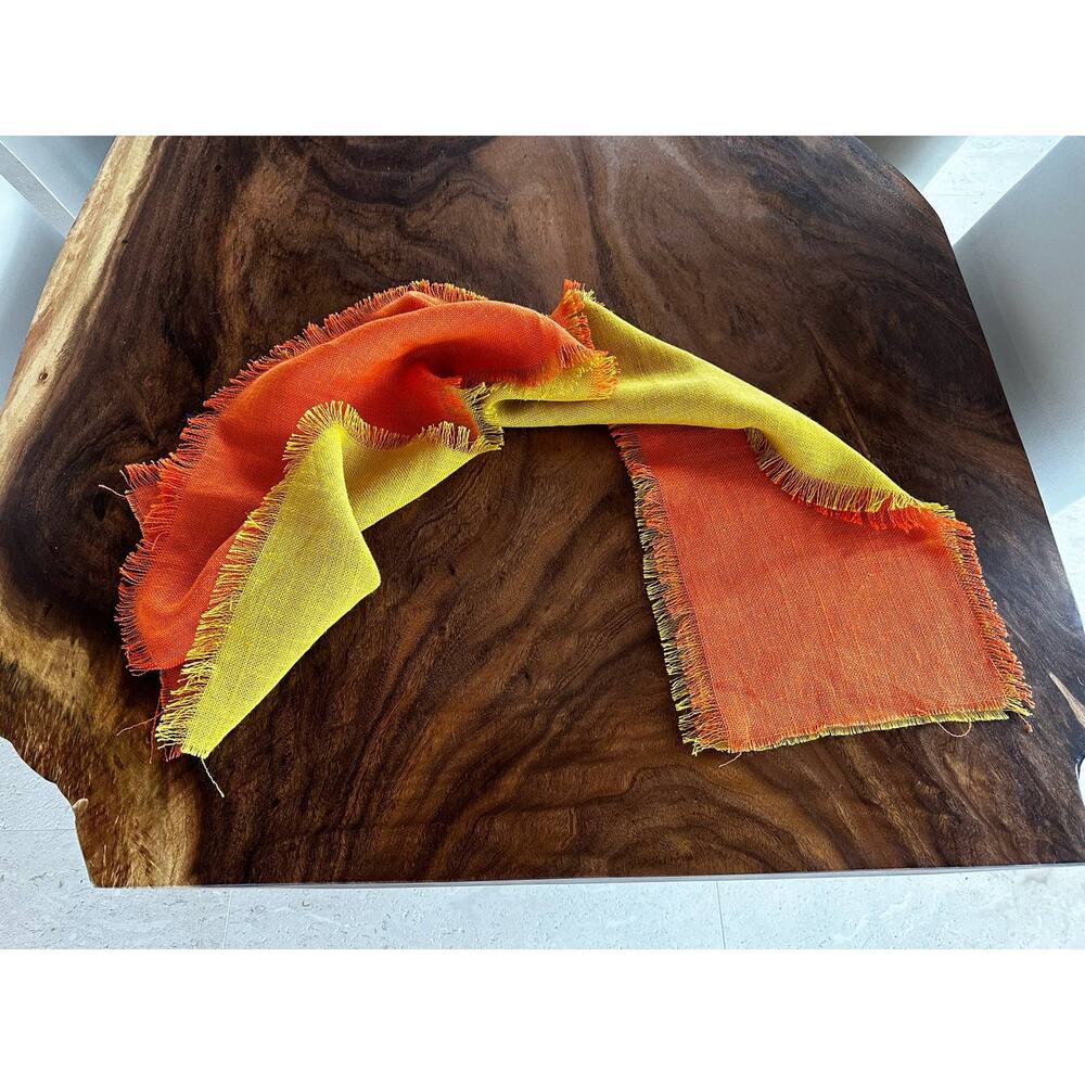 Table Runners Burlap Orange and Yellow, Set of 2